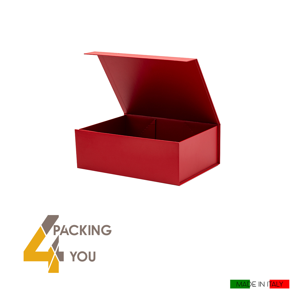 Scatola regalo lusso rossa con chiusura magnetica - Packing 4 You