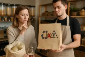 Confezionamento ecologico nei negozi fisici: 3 errori legali comuni che puoi facilmente evitare