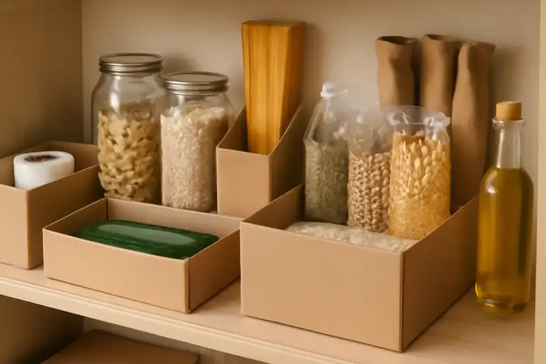 Scatole di recupero per ordinare la dispensa: trasforma il packaging in pratici organizer
