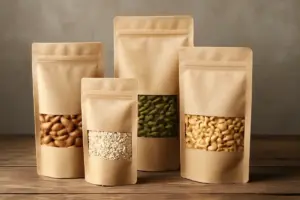 Sacchetti in carta riciclata con finestra: scegli tu il materiale trasparente più green per la visibilità del prodotto
