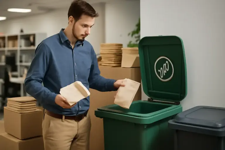 Imballaggi aziendali compostabili: il trucco per semplificare la gestione dei rifiuti interni